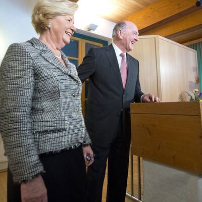 Am Nachmittag zeigt sich Pröll ganz entspannt