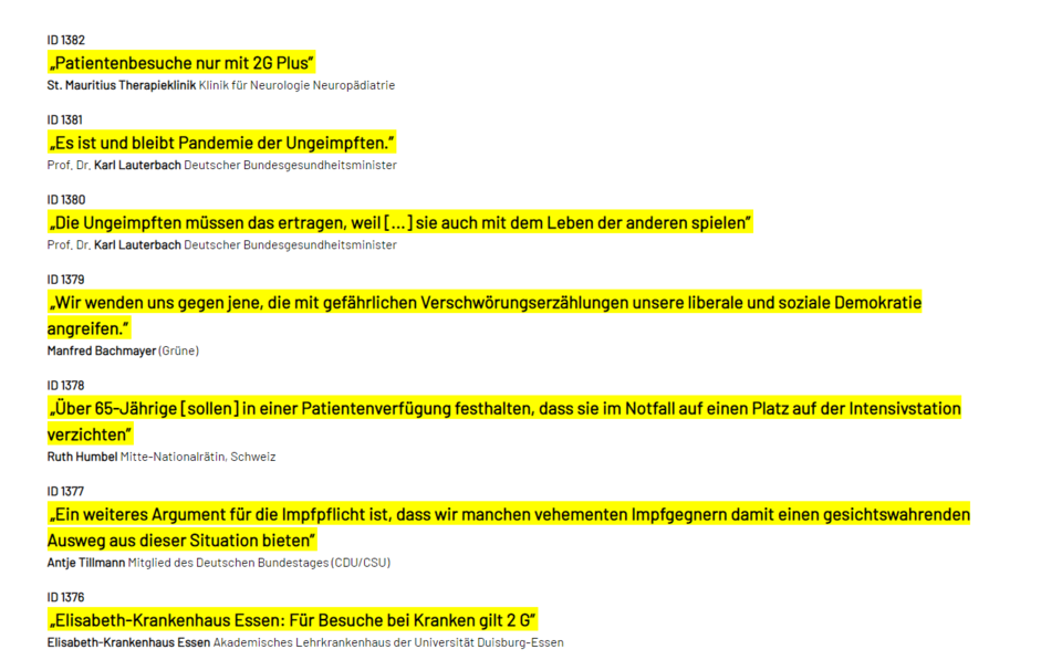 Hass-Seite stellt Maßnahmen-Befürworter an Pranger