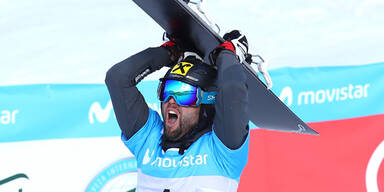 Snowboarder holen Doppel-Gold