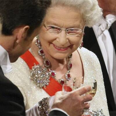Nicolas Sarkozy beim Bankett mit der Queen