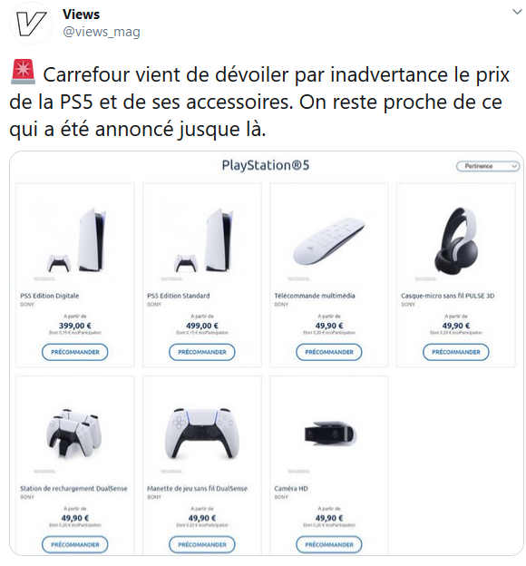 Sind das die Preise beider PS5-Versionen und des Zubehörs?