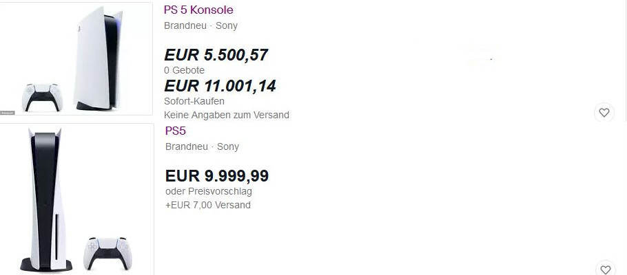 11.000 Euro! - PS5-Wucher artet aus