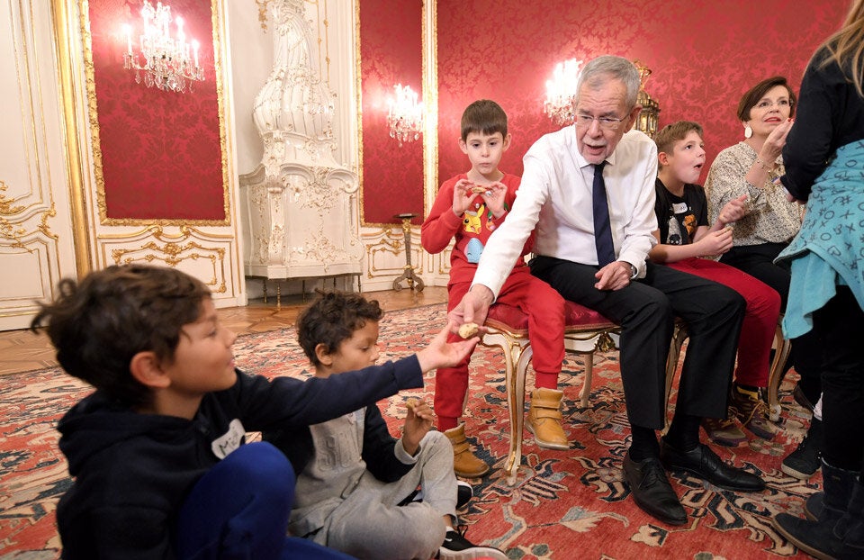 Van der Bellen lud zur Pyjamaparty in die Hofburg