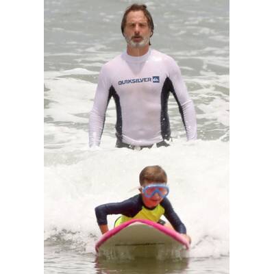 Andrew Lincoln: Surfen mit Sohn Arthur