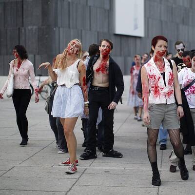 Gruseliger Zombie-Flashmob