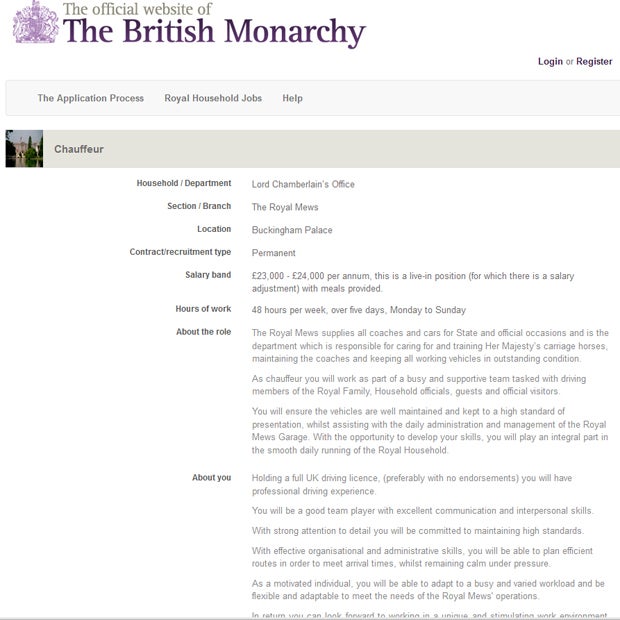 Job-Offerte: Queen sucht neuen Chauffeur