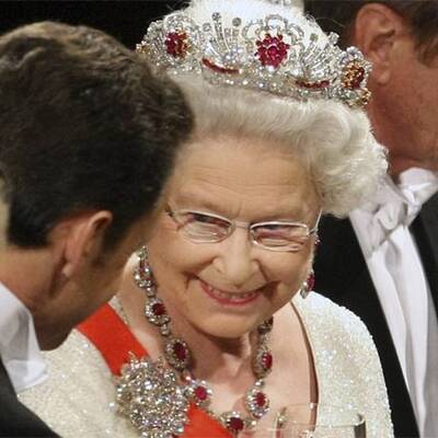 Nicolas Sarkozy beim Bankett mit der Queen