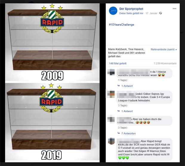 10-Jahre-Challenge: Rapid-Spott wird Hit