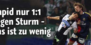 Rapid bei Sturm Graz nur remis