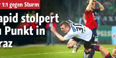 Rapid stolpert zu einem 1:1 bei Sturm