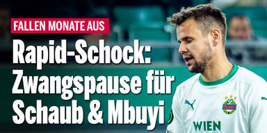 Rapid-Schock: Zwangspause für Schaub & Mbuyi