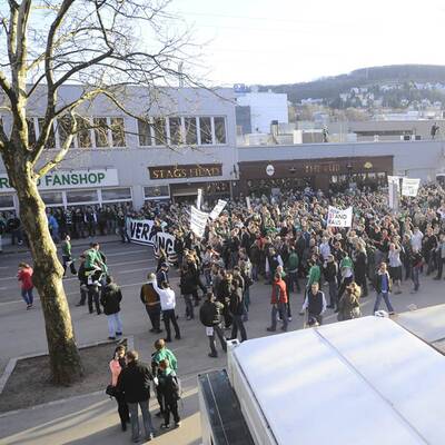 Fanprotest bei den Hütteldorfern