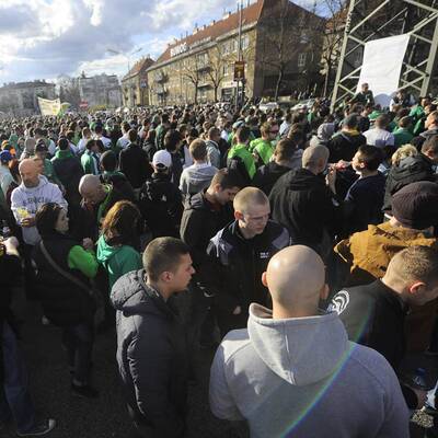 Fanprotest bei den Hütteldorfern