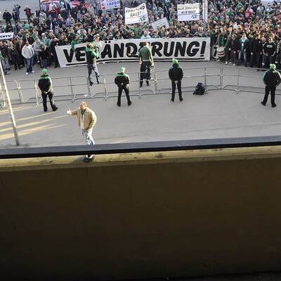 Fanprotest bei den Hütteldorfern