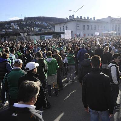 Fanprotest bei den Hütteldorfern