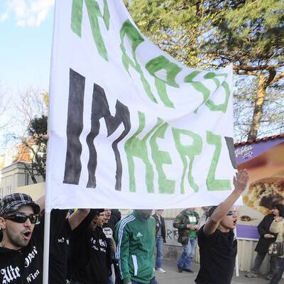 Fanprotest bei den Hütteldorfern