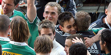 So ausgelassen feierte Rapid