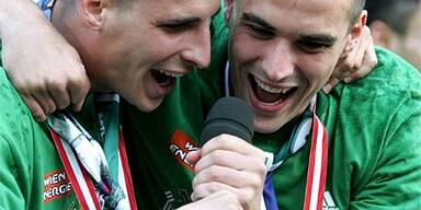 So ausgelassen feierte Rapid