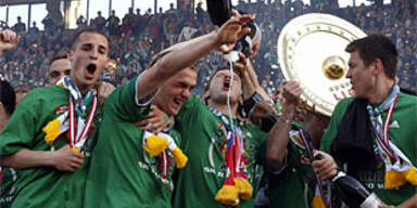 So ausgelassen feierte Rapid