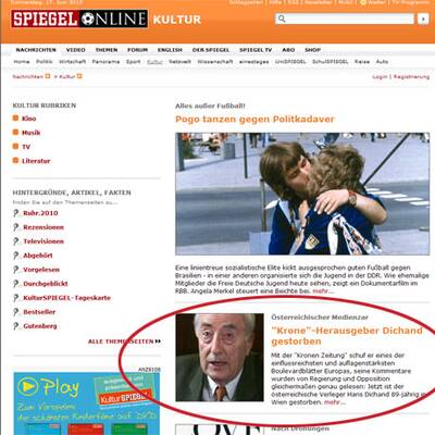 Dichands Tod in den Medien