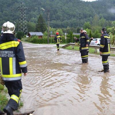 Hochwasser in Brixen im Thale 