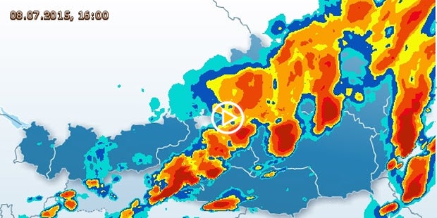 Hagel-Front verwüstet Österreich