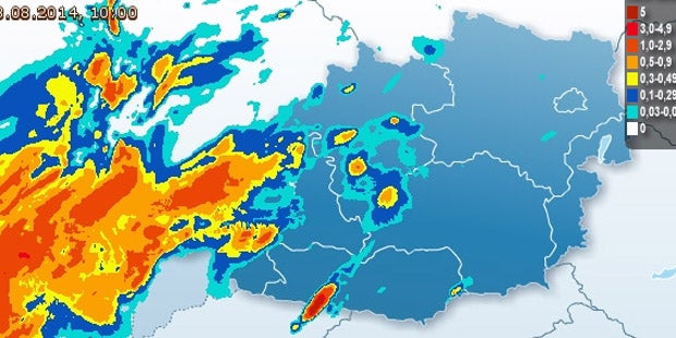 Stark-Regen ohne Ende über Österreich