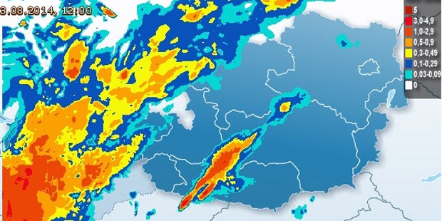 Stark-Regen ohne Ende über Österreich