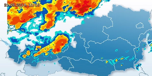 Unwetterwarnung in ganz Österreich