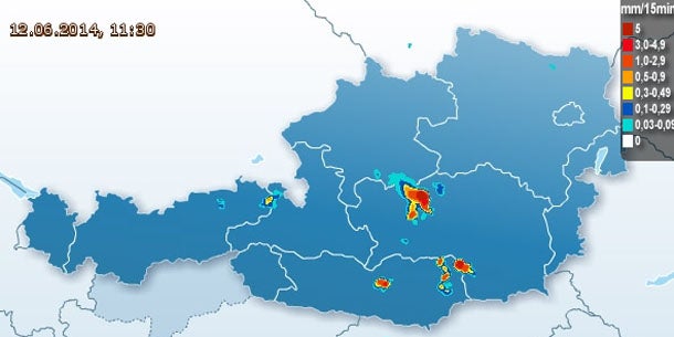 Schwere Gewitter in ganz Österreich