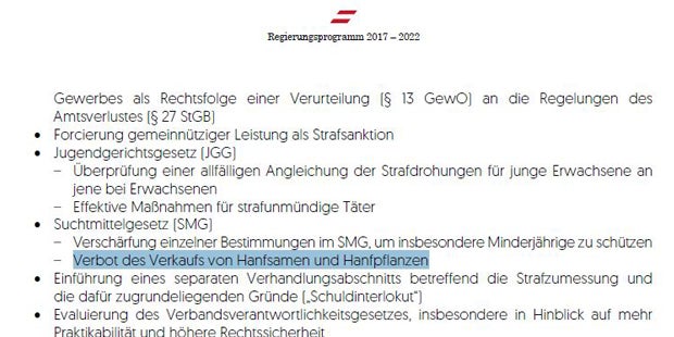 Hanfshops droht Aus unter Türkis-Blau