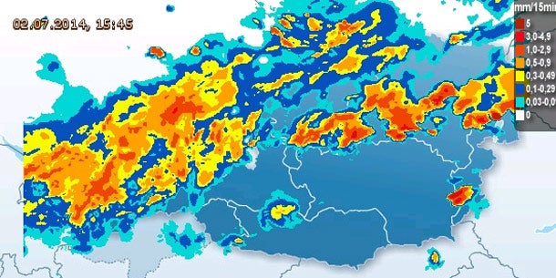 Gewitterzelle zog über Österreich