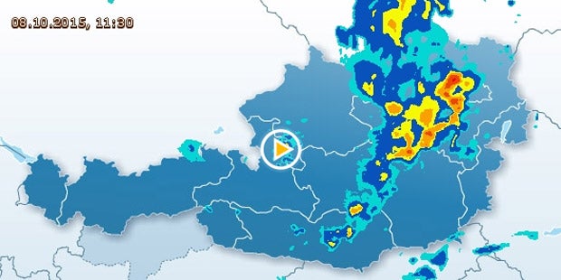 Regen-Walze hängt über Österreich fest