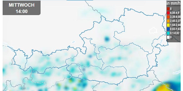Kaltfront bringt Regenschauer