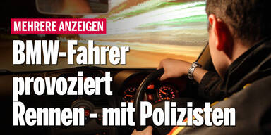 BMW-Fahrer provozierte Straßenrennen: Im anderen Auto saßen Polizisten
