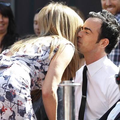 Ein Küsschen für Daddy – und eines für Justin   