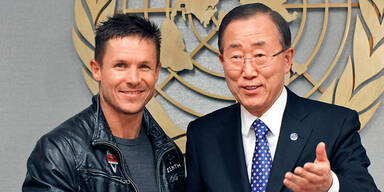 Felix Baumgartner U.N. Secretary-General Ban Ki-moon