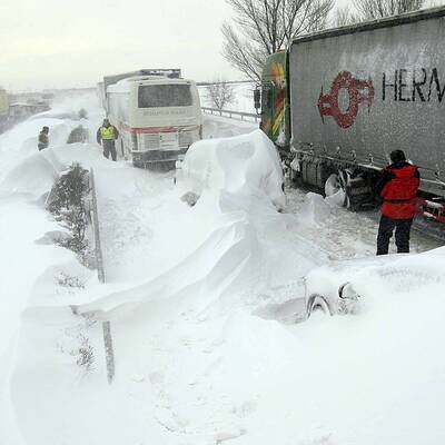 Schnee-Chaos in Ungarn