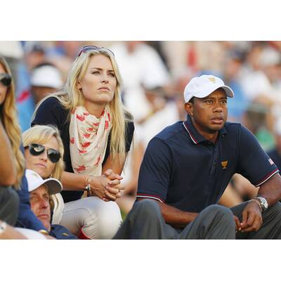 Lindsey Vonn & Tiger Woods am Golf-Platz