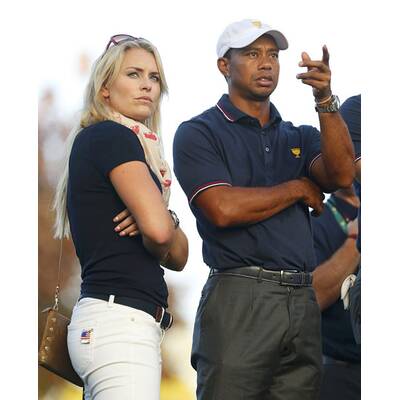 Lindsey Vonn & Tiger Woods am Golf-Platz