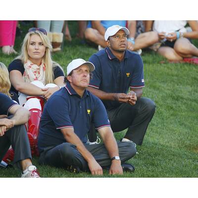Lindsey Vonn & Tiger Woods am Golf-Platz