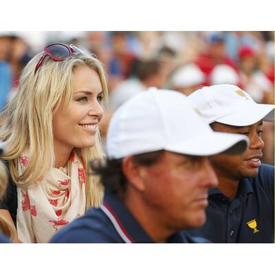Lindsey Vonn & Tiger Woods am Golf-Platz