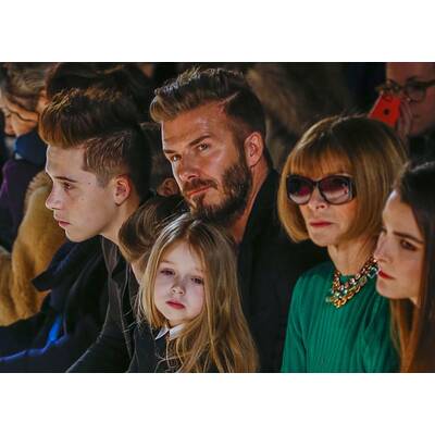 Harper Beckham & North West bei New York Fashion Week