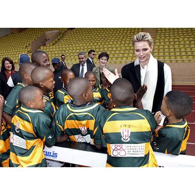 Fürstin Charlène bei Rugby-Turnier