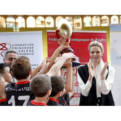 Fürstin Charlène bei Rugby-Turnier