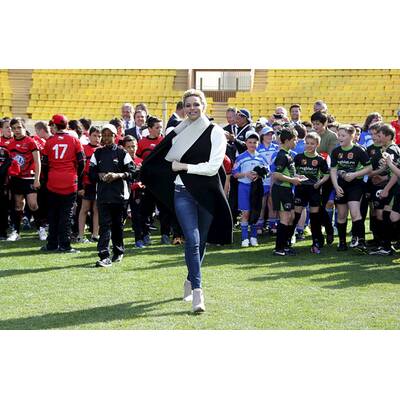 Fürstin Charlène bei Rugby-Turnier