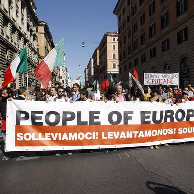 Proteste gegen Berlusconi in Rom