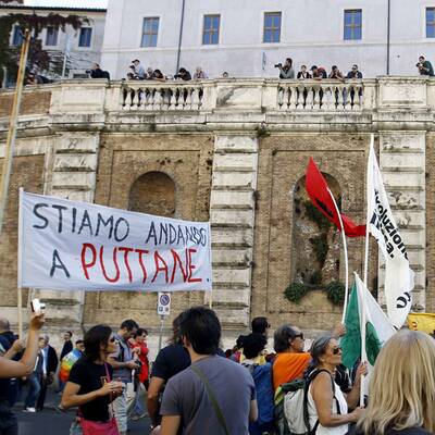 Proteste gegen Berlusconi in Rom