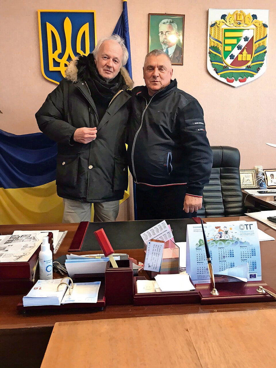 Wolodymyr Gabenes, Bürgermeister von Brussyliw, lädt mich zum Schlafen und Essen ein. 