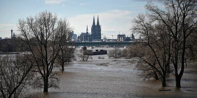Der Rhein tritt über die Ufer